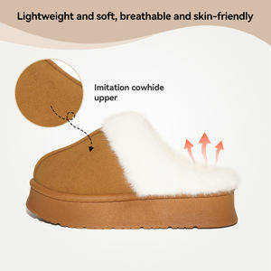 Chaussons d'intérieur pour femmes, chaussures antidérapantes à semelle épaisse, chaussons pour femmes avec semelle intérieure en mousse à mémoire de forme, pour l'intérieur et l'extérieur - Product Image 4