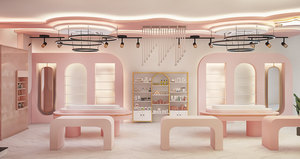 <span class=keywords><strong>Oni</strong></span> shopfitting ชั้นวางเครื่องสำอางสีชมพูออกแบบตกแต่งภายในสำหรับร้านค้าปลีกร้านเครื่องสำอาง - Product Image 3