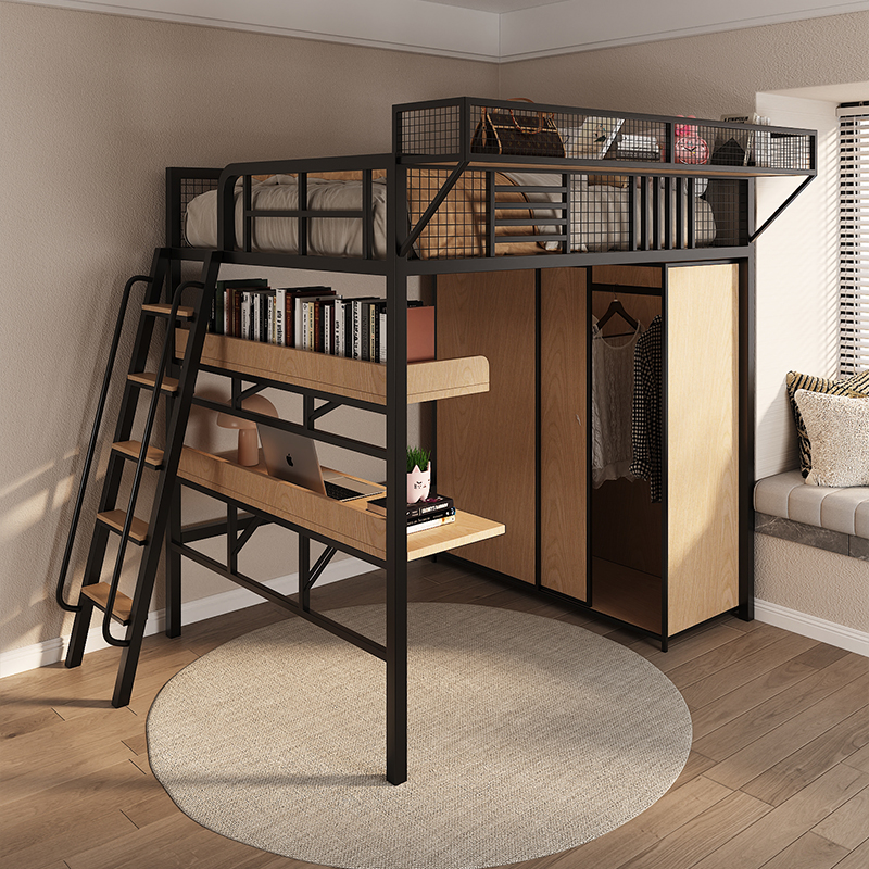 Ladder climbing wardrobe desk bookshelf