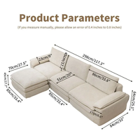 Ensemble de canapés modulaires modernes en tissu chenille, design compressible, canapé sectionnel, combinaison quatre pièces, meubles de salon