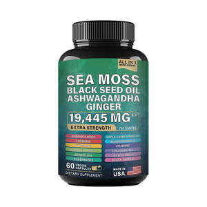Alles In Één Zeemos <span class=keywords><strong>Capsules</strong></span> Zwarte Zaadolie Ashwagandha Kurkuma Blaas Klit Extract Ondersteuning Immuun Seamoss <span class=keywords><strong>Capsules</strong></span> - Product Image 1