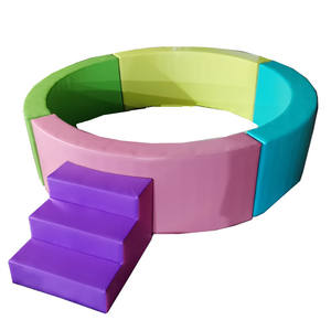 Pelota de juego suave de color rosa, blanco y beige, con tobogán, para fiestas y eventos en interiores, 8 pies y 10 pies - Product Image 4