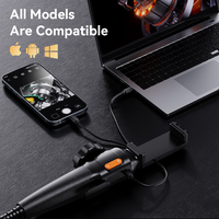 Caméra d'inspection articulée, boroscope vidéo, 2MP, 8,5/6 mm, direction à 360 degrés, professionnel, pour canalisations d'égouts, endoscope industriel USB