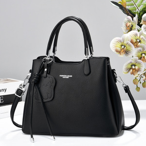 Sac fourre-<span class=keywords><strong>tout</strong></span> grande capacité pour femme en cuir PU, couleur unie, sac à bandoulière décontracté, nouveau style, sac quotidien avec fermeture éclair - Product Image 2
