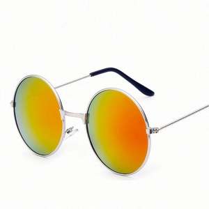 Gafas de Sol Redondas de Moda Vintage para Hombre y Mujer, Lentes de Espejo Coloridas, Montura Metálica, Venta al Por Mayor - Product Image 6