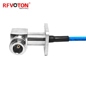 Adaptateur SMA mâle coudé vers N femelle coudé pour montage sur panneau à 90 degrés pour câble RF <span class=keywords><strong>semi</strong></span>-flexible SS402 - Product Image 1