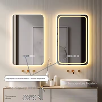 BTO personnalisé hôtel bain intelligent tactile interrupteur salle de bain LED miroir lumières verre argent rétro-éclairé miroir sans cadre