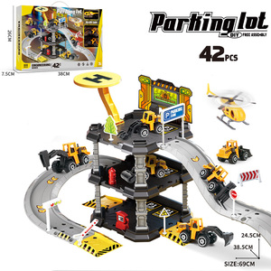 Jouet de simulation de <span class=keywords><strong>garage</strong></span> de stationnement <span class=keywords><strong>pour</strong></span> enfants, à assembler soi-même, en alliage, avec voitures de course et camions sur piste, cadeau <span class=keywords><strong>pour</strong></span> garçons - Product Image 6