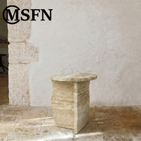 Table console en marbre naturel Wabi-Sabi, design moderne, plateau en pierre durable pour salon, chambre, hôtel, villa, meubles de maison