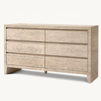 Armoire seau commode en travertin haut de gamme Villa Club Home Club peut personnaliser les meubles de chambre commode d'exportation