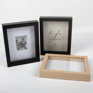 Venta al por mayor de alta calidad marco personalizado madera 3D pantalla colgante de pared Shadow Box Marcos con vidrio - Product Image 4