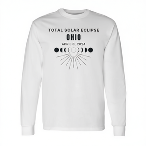 T-shirt à manches longues Total Solar Eclipse Ohio 8 avril 2024 - Product Image 2