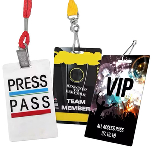 Lanières personnalisées pour le personnel événementiel avec porte-badge transparent en plastique et lanière, pour bénévoles, backstage, VIP, sublimation rose - Product Image 1