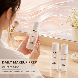 HKH Clear Bottle Face Primer with Textured <b>White</b> Cap and Gold-Tone Collar for All Skin Types Liquid Makeup Base - Product Image 5