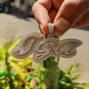 Colgante de hip hop de diamante moissanita con brillo brillante para hombres y mujeres, joyería de calle de la India - Product Image 3