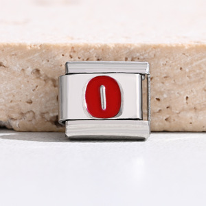 Italian Stainless Steel Number Charm <b>Bracelet</b> Square <b>Red</b> Arabic Numeral DIY Jewelry Unisex Everyday Wear - Product Image 4