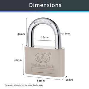 अनुकूलित बहु आकार इलेक्ट्रोप्लेटेड मैट स्क्वायर आयरन पैडलॉक कुंजी लॉक स्टूडियो एंटी-चोरी भंडारण बॉक्स स्कूल सुरक्षा पैडलॉक - Product Image 3