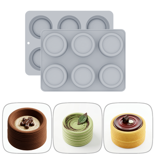 Moule à gâteau rond en silicone à 6 cavités, plaque de cuisson antiadhésive pour mousse, dessert, cupcake - Product Image 3