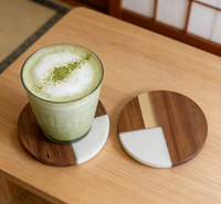 Tapis et sous-plats ronds modernes en bois d'acacia écologiques pour la cuisine et l'hôtellerie