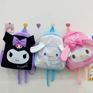 HL In Stock Anime My Melody Kuromi Cinnamoroll Student Bag Backpack Lightweight Tarp Melody Backpacks Hello KT Kitties Backpack