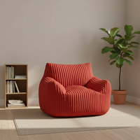 Canapé pouf moderne de style japonais en tissu velours côtelé doux pour la maison, le bureau, le salon, avec rembourrage 100% billes de polystyrène