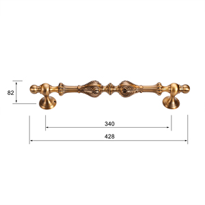 Manija de puerta principal de cobre antiguo - Product Image 4