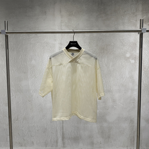 Custom Blank Boxy Fit Mesh Layering <strong>T</strong>-<strong>Shirt</strong> Y2K Oversized <strong>V</strong> <strong>Neck</strong> Streetwear Style Fashion Trendy Top <strong>Mens</strong> <strong>T</strong> <strong>Shirt</strong> - Product Image 5