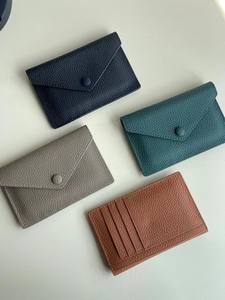 Piccolo <span class=keywords><strong>portafoglio</strong></span> da donna minimalista e sottile in vera pelle piccolo <span class=keywords><strong>portafoglio</strong></span> con portamonete e fodera in poliestere - Product Image 5