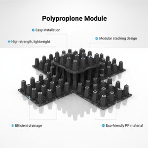 Système de réservoirs modulaires de 40 tonnes installé sous les parkings, les routes, les aires de jeux et les hôpitaux avec géotextile non tissé en PP pour stocker l'eau de pluie - Product Image 2