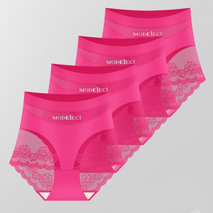 Lace Women's <b>Panties</b> Seamless Thin <b>Sexy</b> Underwear Cotton Crotch White Black Rose Red Brown W166 Nylon Knitting - Product Image 4