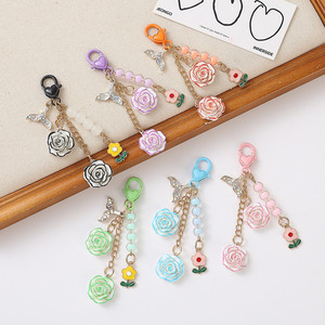 Mengda Ins Japanese Rose Flower Resin Camellia Alloy <strong>Door</strong> <strong>Knob</strong> <strong>Car</strong> Keychain USB Flash Drive Pendant - Product Image 4
