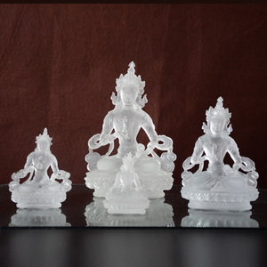 Cristal de coulée tantrique Vajrasattva Dorje Sempa cristal givré blanc <span class=keywords><strong>Tibet</strong></span> Liuli <span class=keywords><strong>bouddha</strong></span> Statue Sculpture - Product Image 1