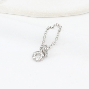 Zircon Encrusted Safety Chain Spacers Round Crystal <b>Beads</b> DIY Jewelry Accessories 18k Gold 14k Gold White Gold Silver GY-206 - Product Image 5
