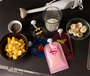 <strong>Uni</strong>-Pak Eco Friendly Plastic Mylar Stand up Pouch Suction NozzleCustom Shape Mylar <strong>Bag</strong> Spout Pouch Package Baby Food - Product Image 6