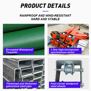 Abri électrique pliable pour entrepôt auxiliaire d'usine, taille personnalisée, acier galvanisé, PVC, anti-poussière, résistant aux intempéries, anti-corrosion, pour <span class=keywords><strong>voiture</strong></span> - Product Image 3