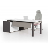 Bureau de direction commercial ergonomique de luxe moderne 2026, durable, écologique, en forme de L, avec tiroir, haute technologie, résistant à l'eau