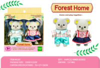 Peluche animale floquée virale TikTok : Figurine de lapin mignonne et rustique pour habiller, thème Forêt, jouet de jeu de rôle pour enfants et cadeau