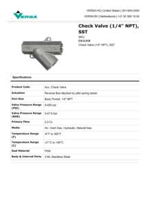 VERSA Terugslagklep CV-3-316 - Product Image 5