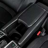 Housses de protection pour accoudoir en fibre de carbone, modification décorative pour accoudoir central de voiture Honda Civic 10ème génération 2016 2017 2018 2019