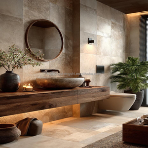 Luxury Modern Marble <strong>Wood</strong> <strong>Bathroom</strong> <strong>Cabinets</strong> Smart Mirror Eco-Friendly Soft Closing Water Resistant for Apartment Villa Hotel Use - Product Image 2