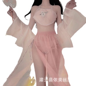 Lencería sexy Manyu, uniforme de estilo antiguo, camisón de malla apasionante, conjunto de faja para juegos de rol Hanfu - Product Image 5