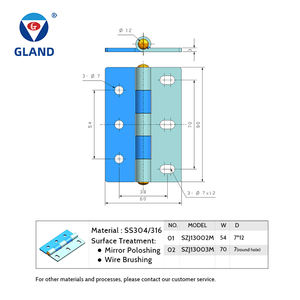 Charnières de porte robustes en acier inoxydable Offre Spéciale Sécurité Charnières bout <span class=keywords><strong>à</strong></span> bout <span class=keywords><strong>à</strong></span> 180 degrés pour armoires de cuisine - Product Image 3