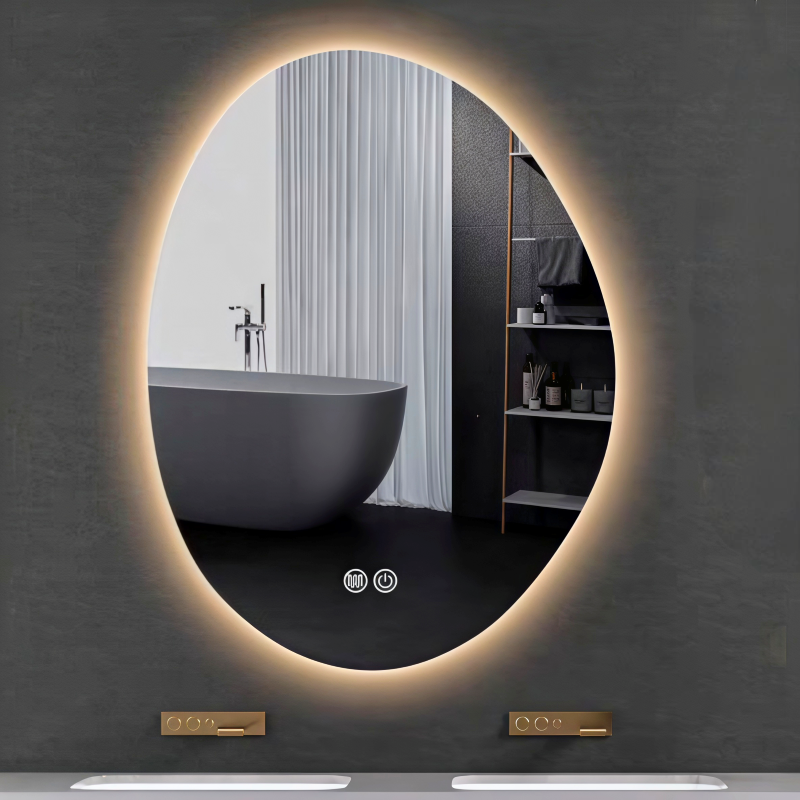 Irregularly Shaped Decorative Mirror, French Style, Black Frame ...