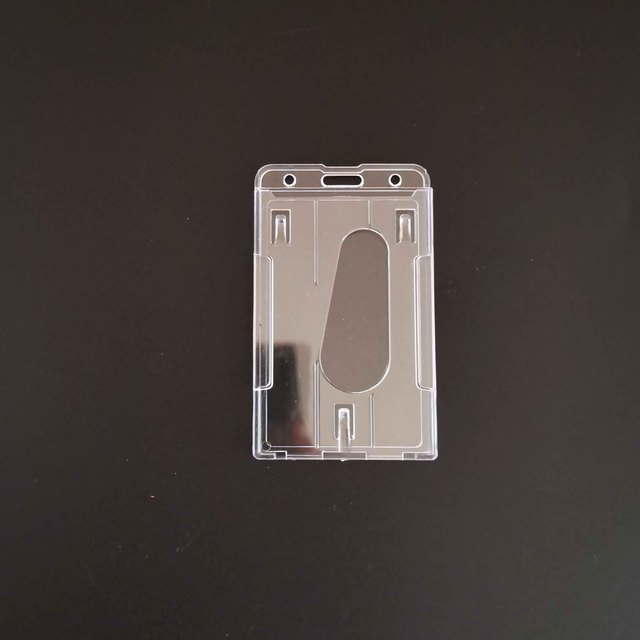 2021 Custom Clear Hard Plastic Card Case Acrylic PVC Id Name Business Card Holder With Lanyard