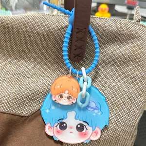 Porte-clés personnalisé Vigreat Mini K-pop DIY en acrylique rond avec impression de logo, porte-clés tendance Anime & Dessin Animé - Product Image 3