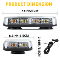 Support magnétique universel pour toit de voiture, barre lumineuse d'urgence à LED ambre et blanche de 12 pouces avec 48 LED, pour camions à charrues, lumière d'avertissement