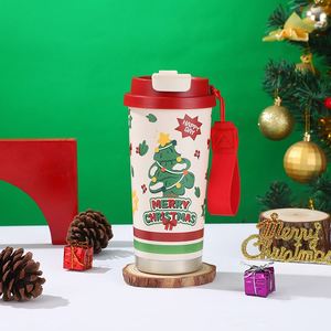 แก้วกาแฟฉนวนกันความร้อนซานตาคลอสสสสโนว์แมนสำหรับผู้หญิงของขวัญคริสต์มาสสุดสร้างสรรค์ - Product Image 2