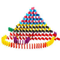 Jeu de dominos en bois créatif de 12 couleurs, blocs de construction éducatifs, jeu de société, 100/120 pièces, dominos en bois colorés