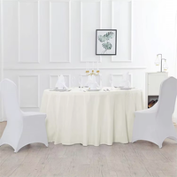 Vente en gros Polyester personnalisé blanc 120 pouces rond extérieur fête Banquet mariage nappe nappes pour événements