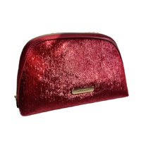 Pochette de Maquillage Portable en Velours Doux au Toucher Soie, Sac Organisateur Cosmétique avec Poignée Souple, Personnalisation Logo et Couleur, Fermeture Ouverte, Résistant à l'Eau